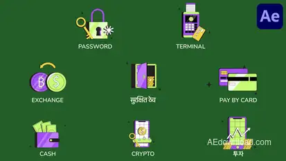 Payment Icons And Titles for After Effects Titles template preview
