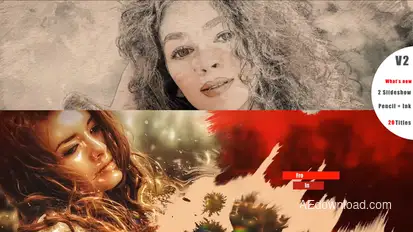 Pencil And Ink Slideshow Video Displays template preview