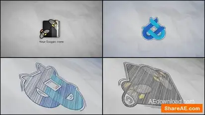 Pencils logo Reveal Logo Stings template preview