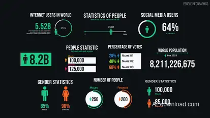 People Infographics Infographics template preview