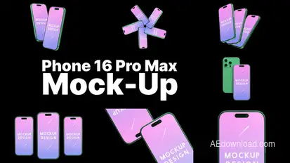 Phone 16 Pro Mockup Pack Product Promo template preview