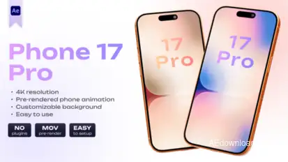 Phone 17 Pro Orange Mockup Product Promo template preview