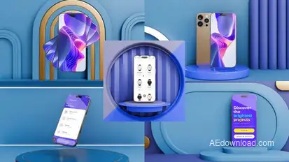 Phone mockup Video Displays template preview