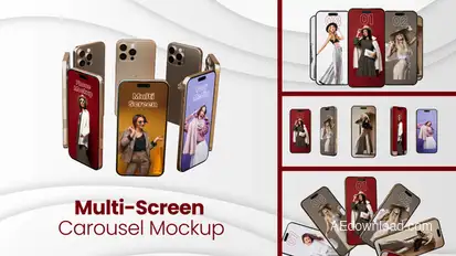 Phone Multi-Screen Carousel Mockup Product Promo template preview