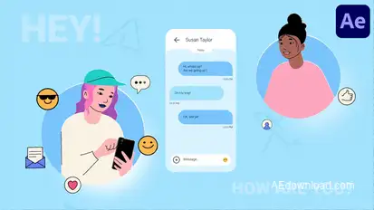 Phone Texting Explainer for After Effects Openers template preview