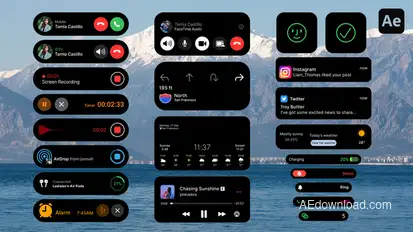 Phone UI Interface Pack Elements template preview