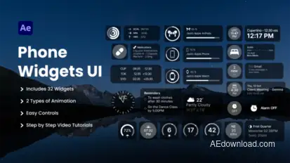 Phone Widgets & UI Elements Elements template preview
