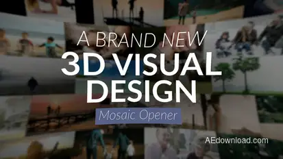 Photo Displays in 3D Spaces Slideshow Openers template preview