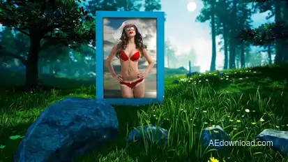 Photo Gallery In Forest Video Displays template preview