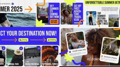 Photo Slide Show Summer Landscape Elements template preview