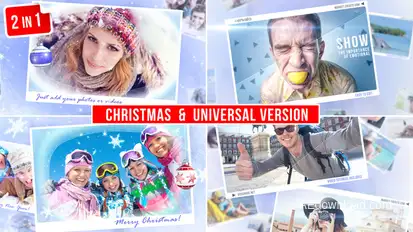 Photo Story (2 in 1). Christmas & Universal version Video Displays template preview