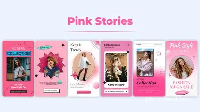 Pink Stories broadcast-packages template preview