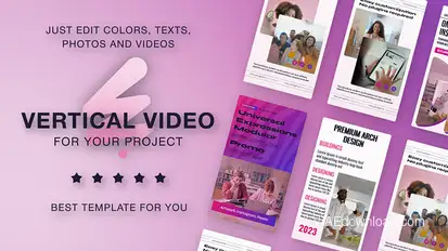 Pink Vertical Promo Reels Video Displays template preview