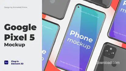 Pixel 5 Phone App - App Promo Product Promo template preview