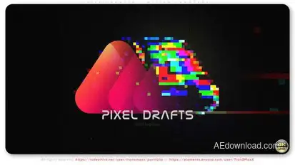 Pixel Drafts - Glitch Logotype Logo Stings template preview