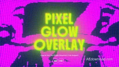 Pixel Glow Overlay Titles template preview