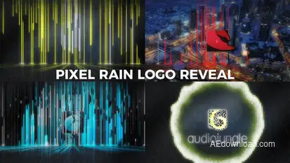Pixel Rain Logo Reveal Logo Stings template preview