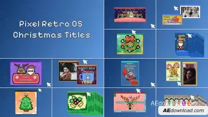 Pixel Retro OS Christmas Titles Titles template preview