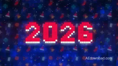 Pixel Style New Year Countdown Elements template preview