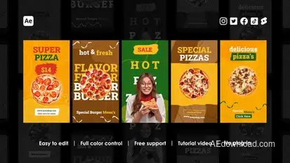 Pizza Instagram Stories Product Promo template preview