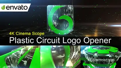Plastic Circuit Logo Opener / Element 3D Logo Stings template preview