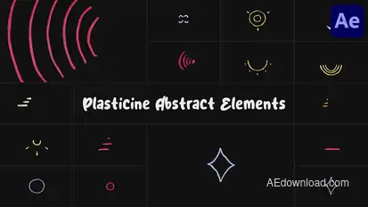 Plasticine Abstract Elements | After Effects Elements template preview