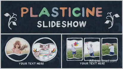 Plasticine Slideshow Video Displays template preview