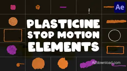 Plasticine Stop Motion Elements | After Effects Elements template preview