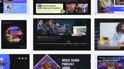 Podcast - Audio Spectrum Visualizer Video Displays template preview