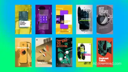 Podcast Instagram Stories broadcast-packages template preview