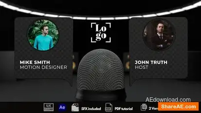 Podcast Intro Logo Stings template preview