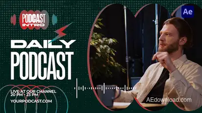 Podcast Intro Video Displays template preview