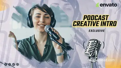 Podcast Intro Video Displays template preview