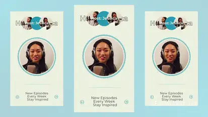 Podcast Minimal Vertical Slideshow Openers template preview