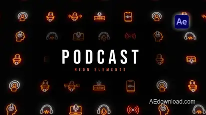 Podcast Neon Elements Elements template preview