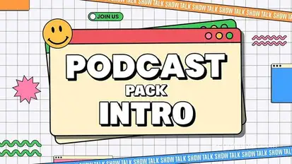 Podcast Pack Slideshow broadcast-packages template preview