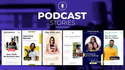 Podcast Stories broadcast-packages template preview