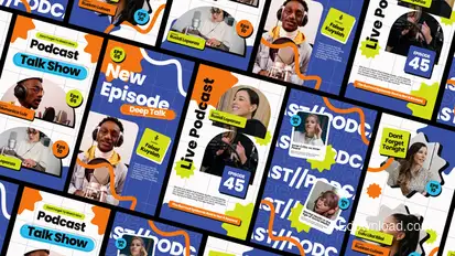 Podcast Talkshow Reel Story After Effect broadcast-packages template preview
