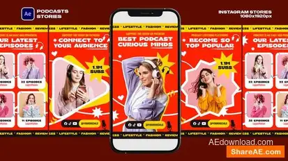 Podcasts Stories Openers template preview