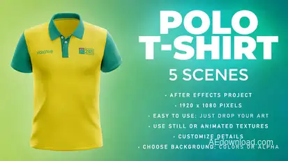 Polo T-shirt - 5 Scenes Mockup Template - Animated Mockup PRO Product Promo template preview
