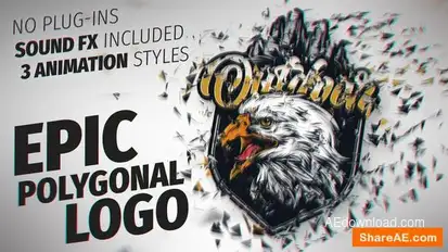 Polygonal Logo Reveal Logo Stings template preview