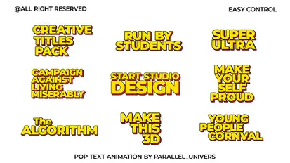 Pop Text Animation | AE Titles template preview