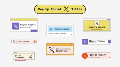 Pop Up Social X Titles | AE Titles template preview
