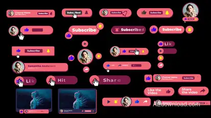 Pop YouTube Subscriber Pack Titles template preview