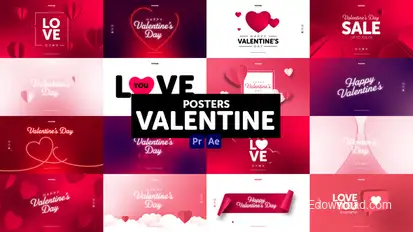 Posters Valentine Elements template preview