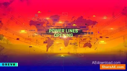 Power Lines Opening/ Energy/ Dynamic/ Economy/ World Map/ Business Promo/ Factory/ Works/ Industry Openers template preview