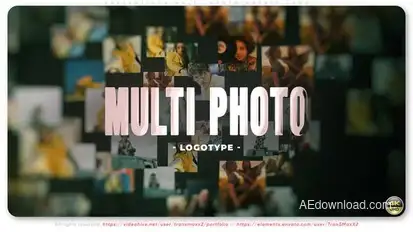 Pretentious Multi-Photo Mosaic Logo Logo Stings template preview
