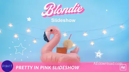 Pretty in Pink Slideshow Video Displays template preview