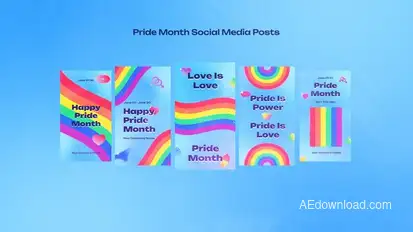 Pride Month Social Media Posts Video Displays template preview