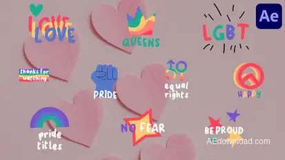 Pride Titles for After Effects Titles template preview
